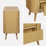 Voir la diapositive 5 : SWEEEK Commode 6 tiroirs. décor strié naturel. L 150 x P 45  H 80cm