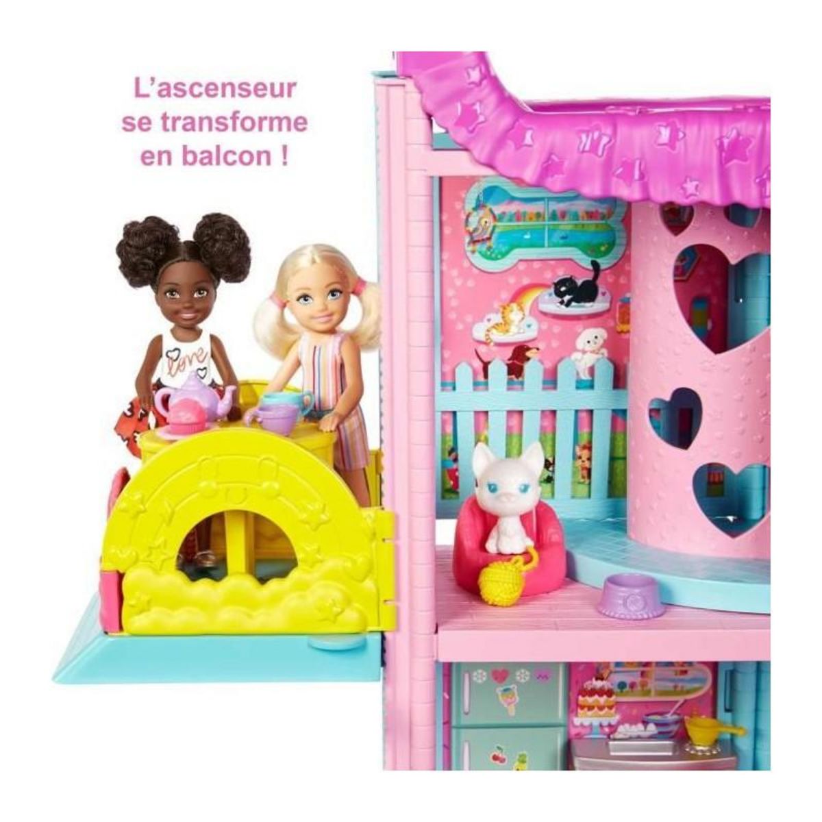 BARBIE MATTEL L'incroyable Maison de Chelsea et ses animaux Barbie, 50 cm