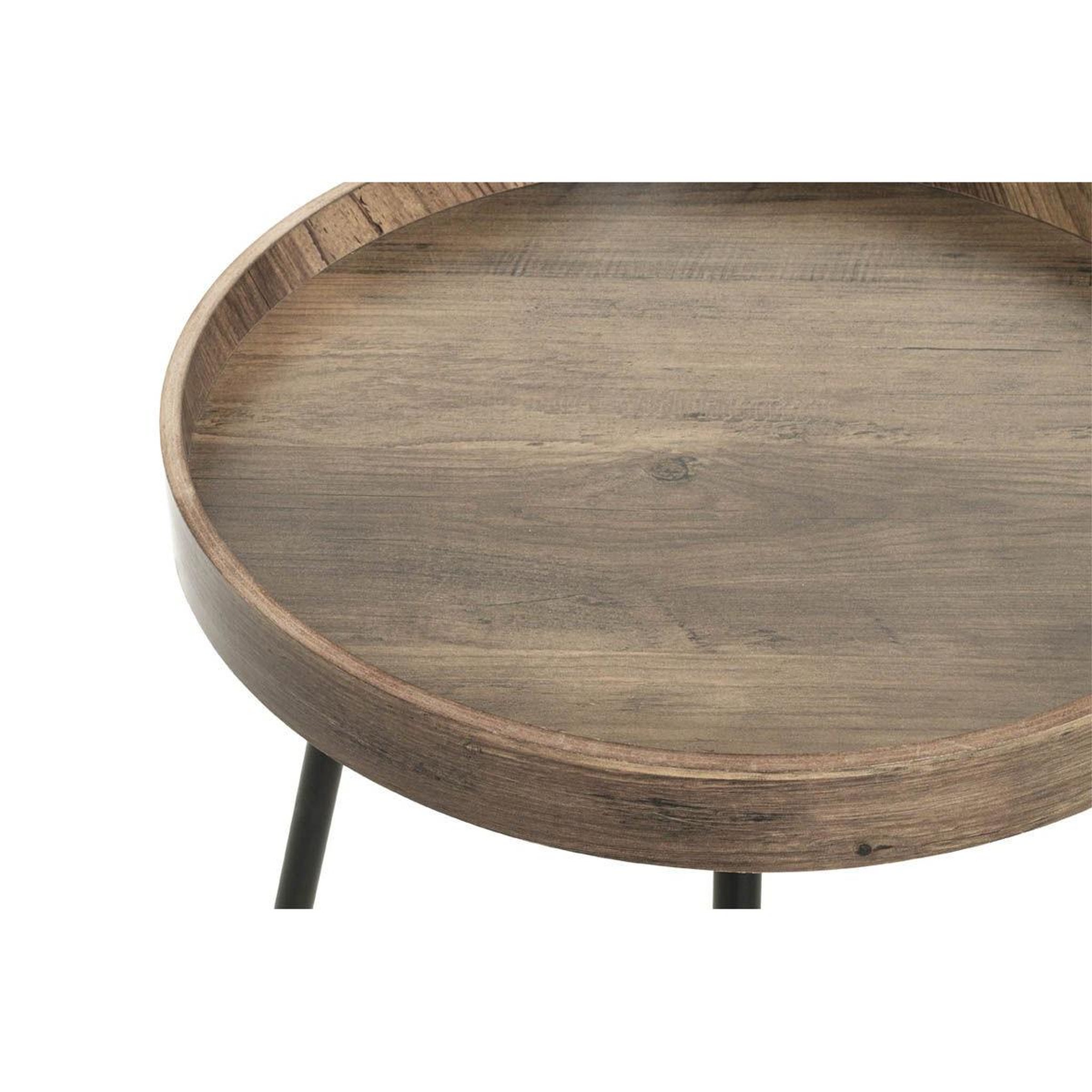 Voir la diapositive 4 : Paris Prix Table d'appoint avec rebord  miranda  45cm chêne foncé & noir