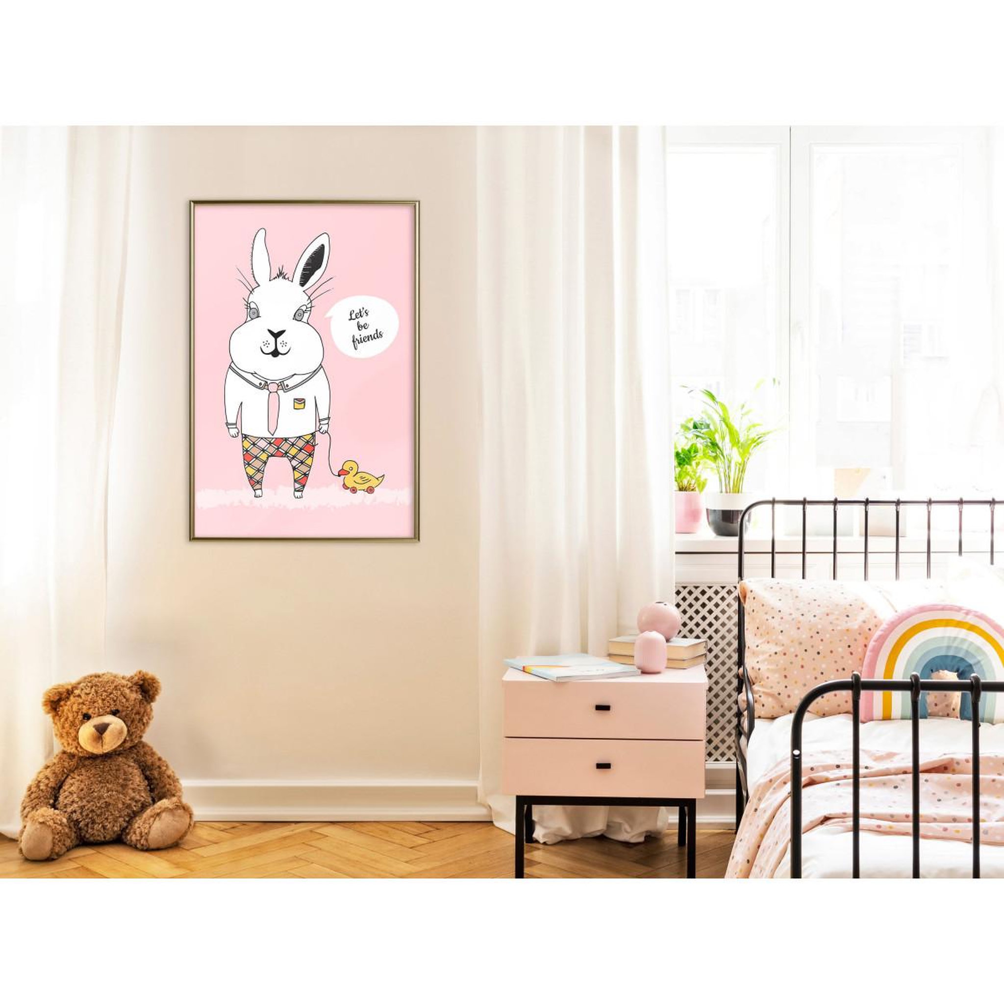 Voir la diapositive 2 : Paris Prix Affiche murale encadrée  friendly bunny