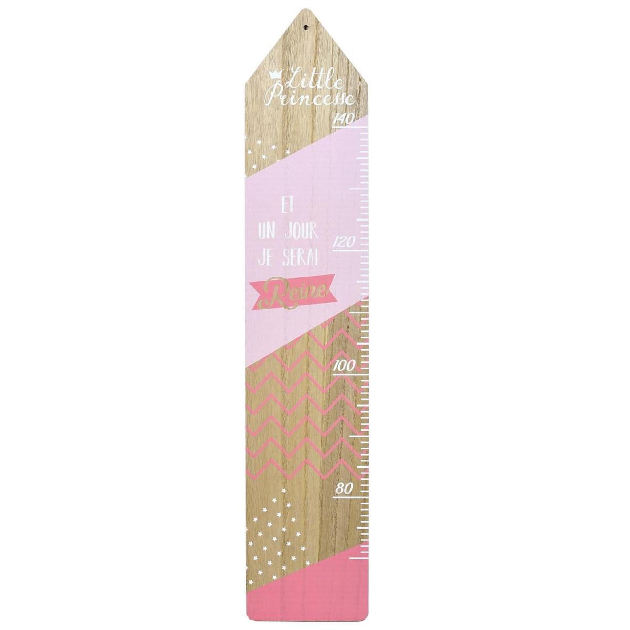 Voir la diapositive 1 : HOME DECO KIDS Décoration Murale Enfant  Toise Fille  100cm Rose