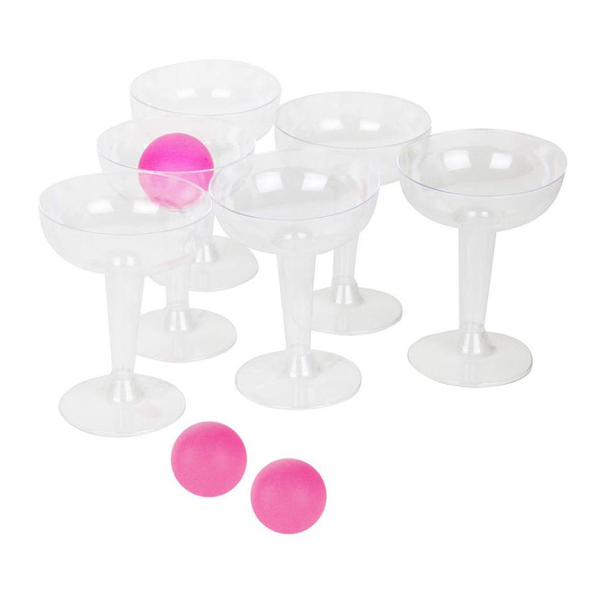 MISTER GADGET Jeu à boire  petill-pong  10cm transparent & rose