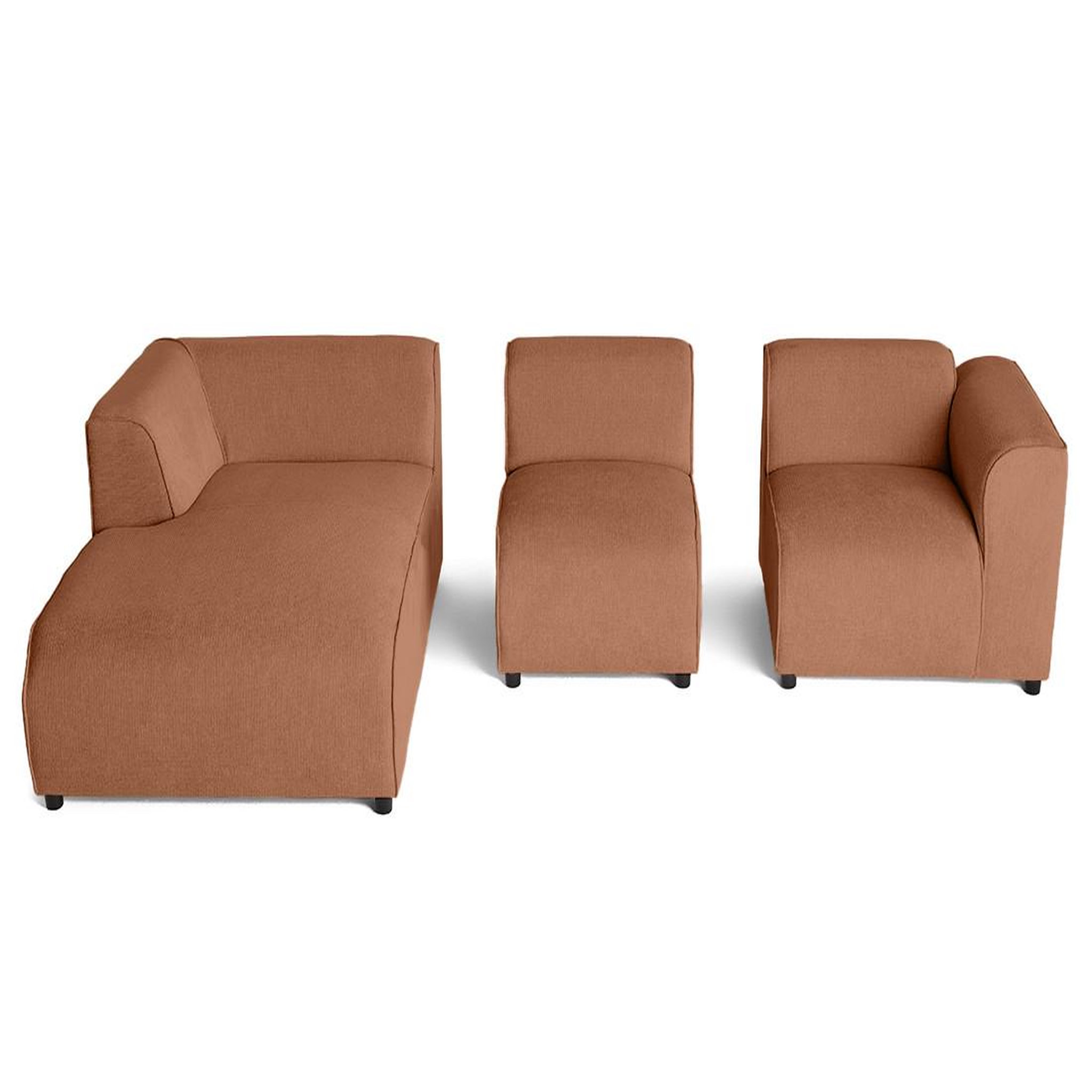 Voir la diapositive 3 : LISA DESIGN Suaro - canapé modulable d'angle gauche 4 places en tissu texturé