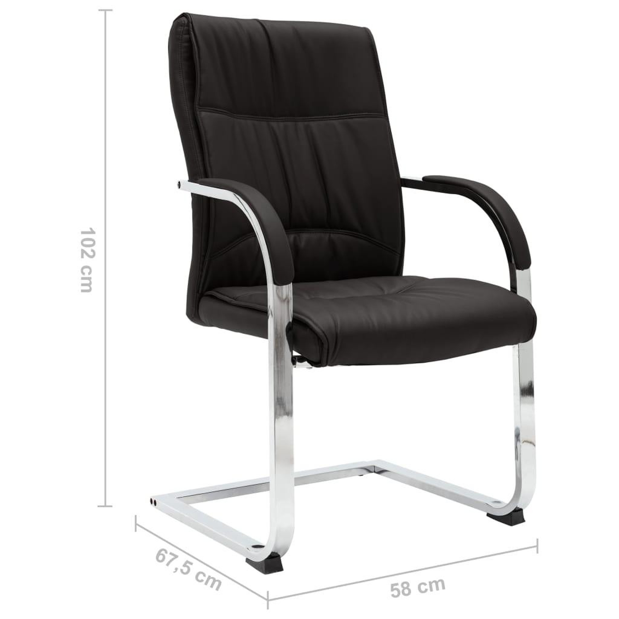 Voir la diapositive 6 : VIDAXL Chaise de bureau cantilever Noir Similicuir