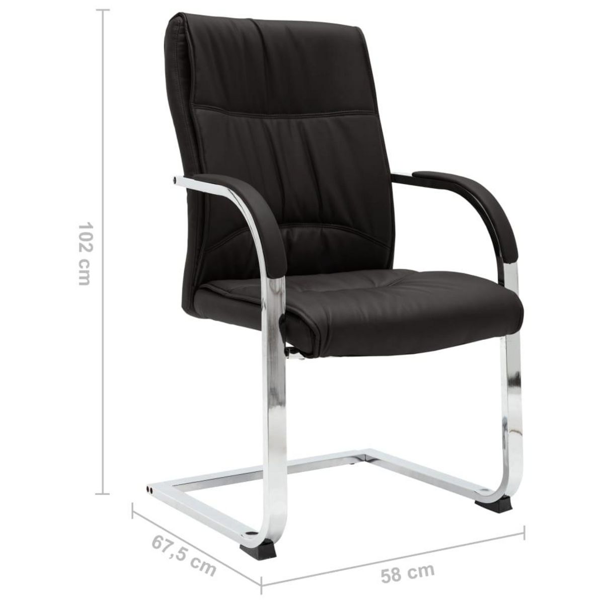 VIDAXL Chaise de bureau cantilever Noir Similicuir