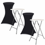 Voir la diapositive 3 : ID MARKET Lot de 2 housses noires pour table haute pliante 105 CM