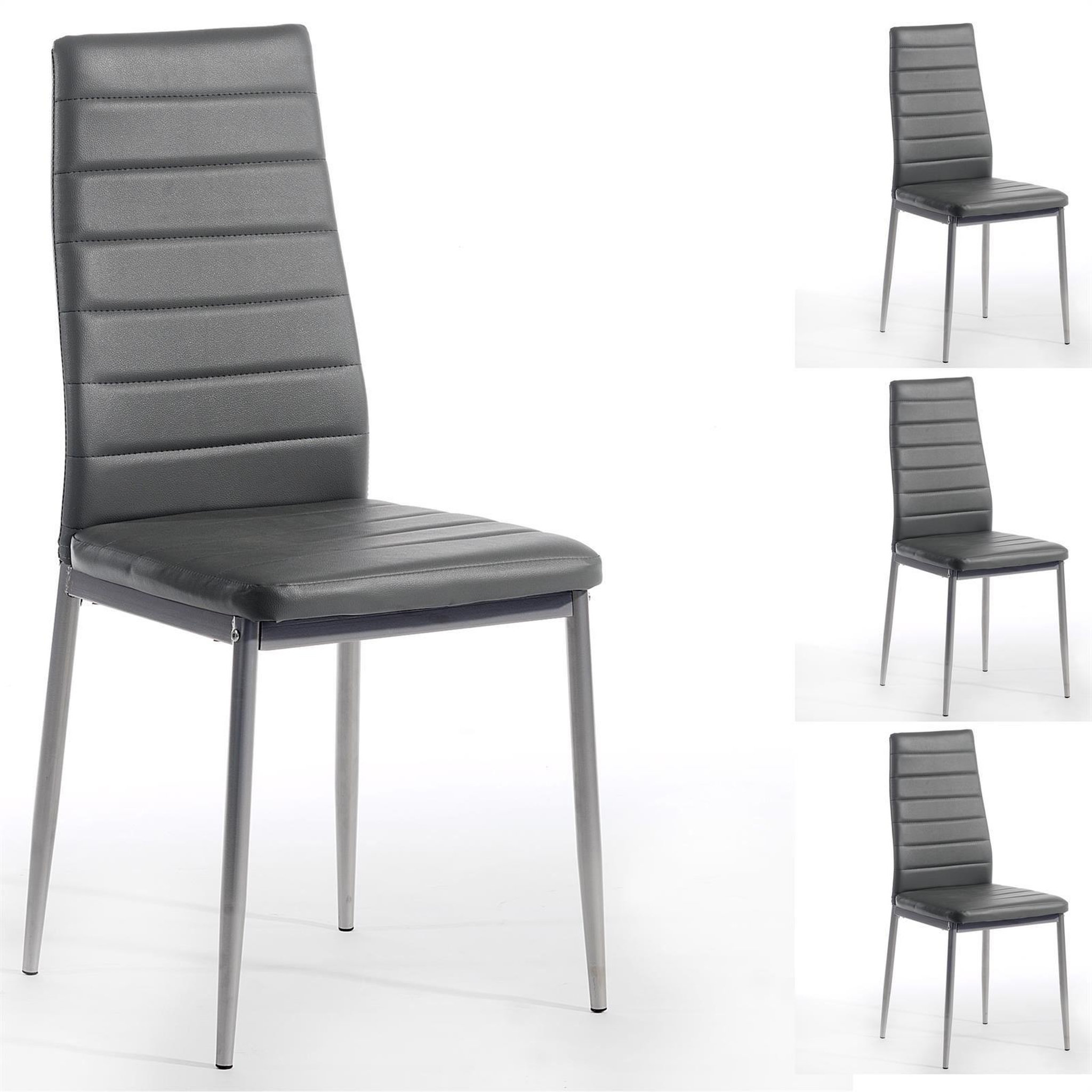 Voir la diapositive 1 : IDIMEX Lot de 4 chaises nathalie, en synthétique