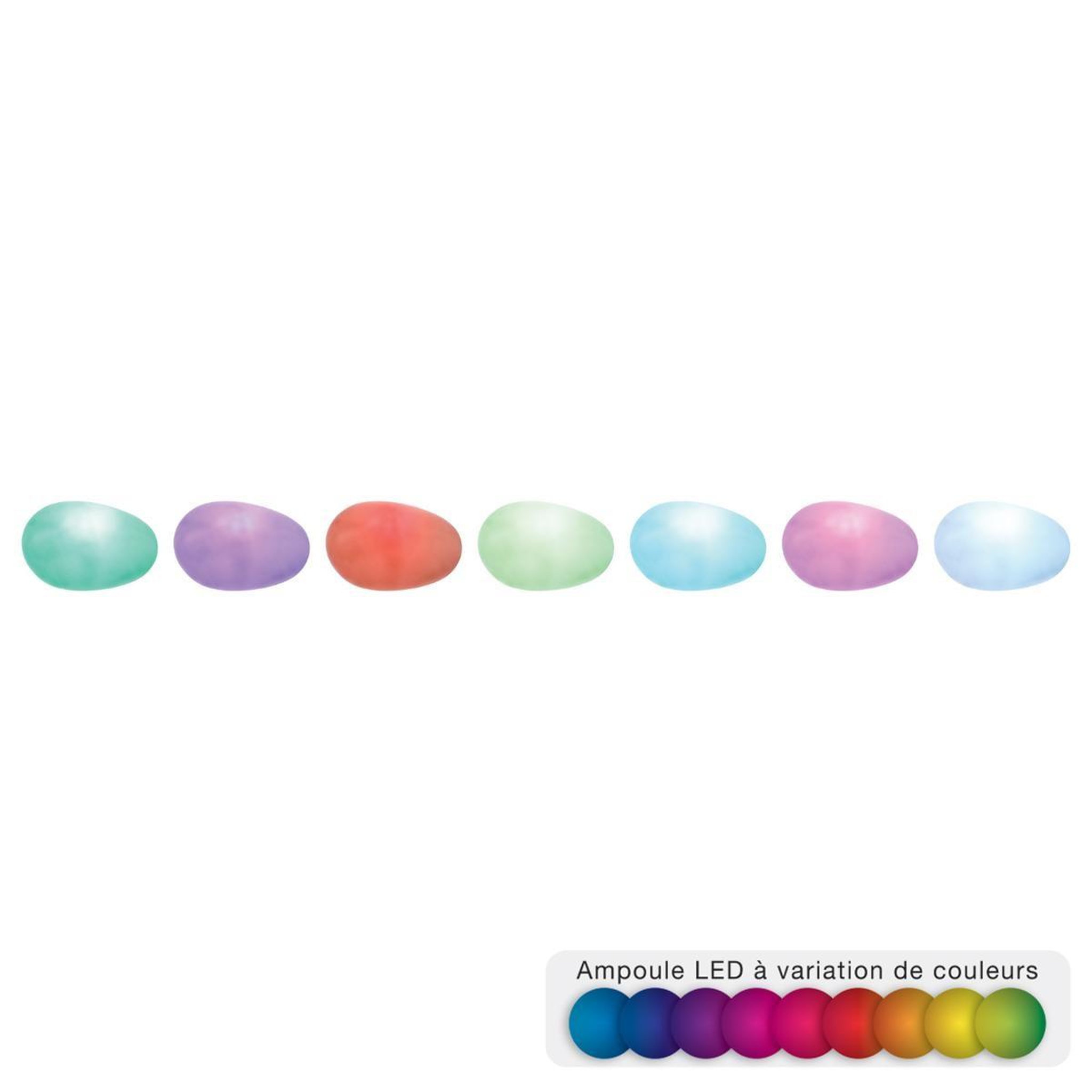 Voir la diapositive 2 : Home sweet lights Galet led  lumineux  12cm multicolore