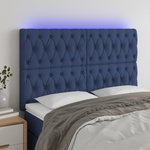 VIDAXL Tete de lit a LED Bleu 160x7x118/128 cm Tissu