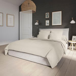 DODO Housse de couette Influence Percale Coquille. Coloris disponibles : Beige