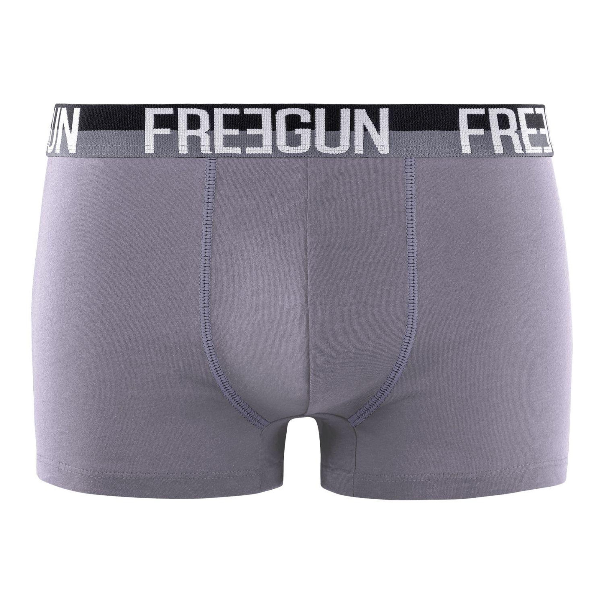 Voir la diapositive 4 : FREEGUN Lot de 4 boxers homme en coton Freegun
