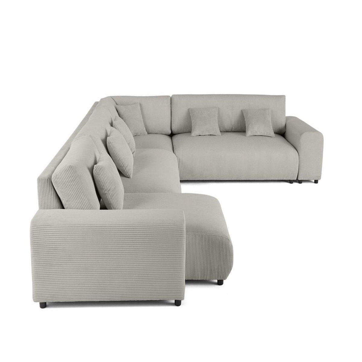 LISA DESIGN Garance - canapé modulable d'angle droit - 8 places - en velours côtelé