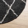 Voir la diapositive 4 : VIDAXL Tapis shaggy PAMPLONA poils longs moderne noir creme Ø 240 cm