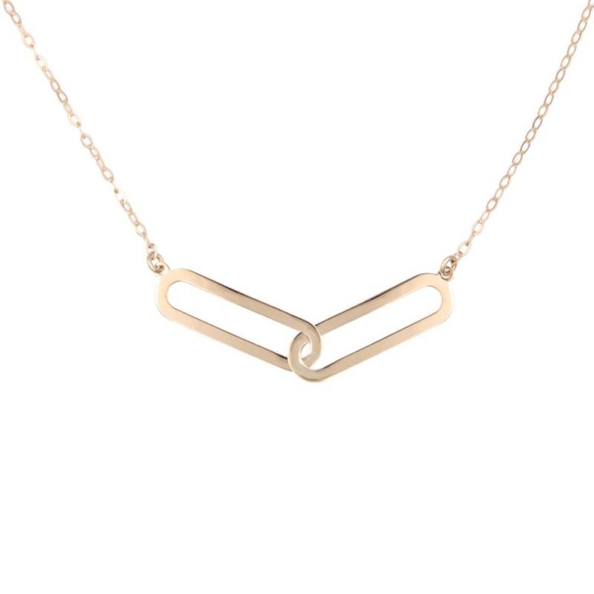 L'ATELIER D'AZUR Collier Or Jaune - Anneaux Enlacés - Femme