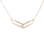 L'ATELIER D'AZUR Collier Or Jaune - Anneaux Enlacés - Femme