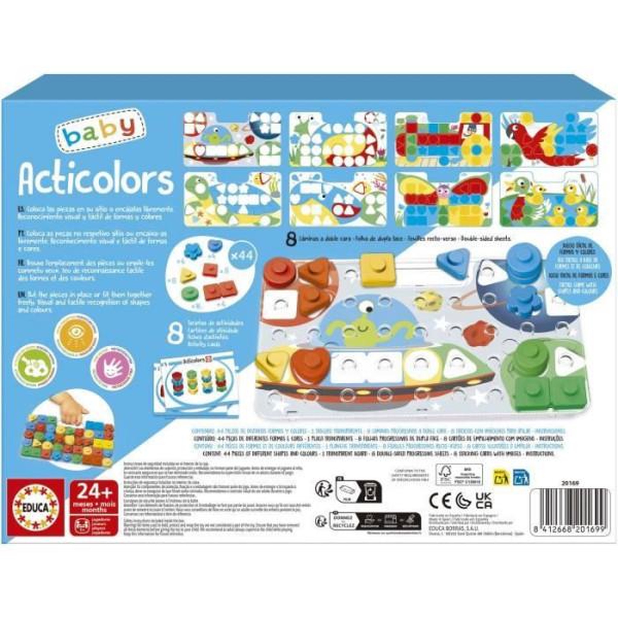 Voir la diapositive 2 : EDUCA Articolors - Jeu éducatif - EDUCA - Empilement de jetons colorés et formes géométriques - Des 2 ans