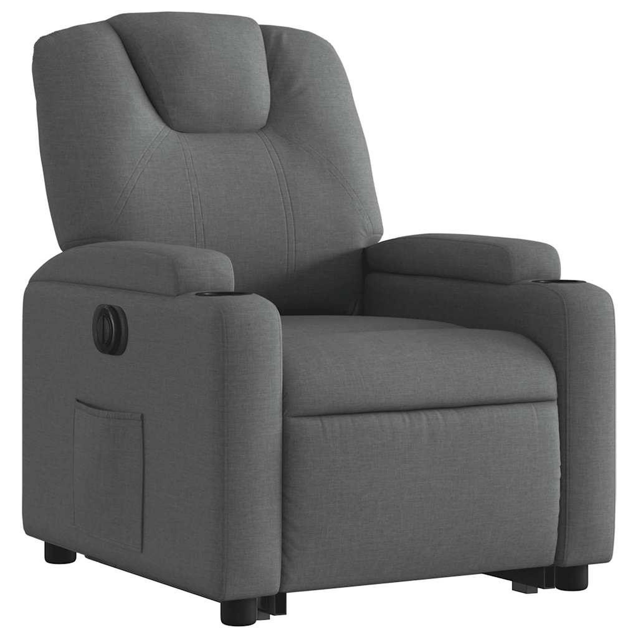 Voir la diapositive 4 : VIDAXL Fauteuil inclinable electrique gris fonce tissu