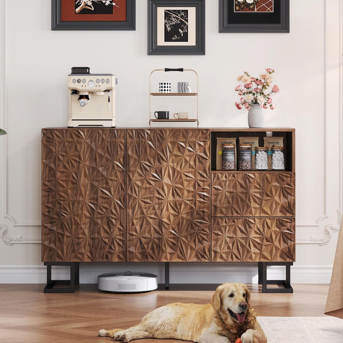 MERAX Buffet 2 porte(s) 2 tiroir(s) - 120 cm marron mdf