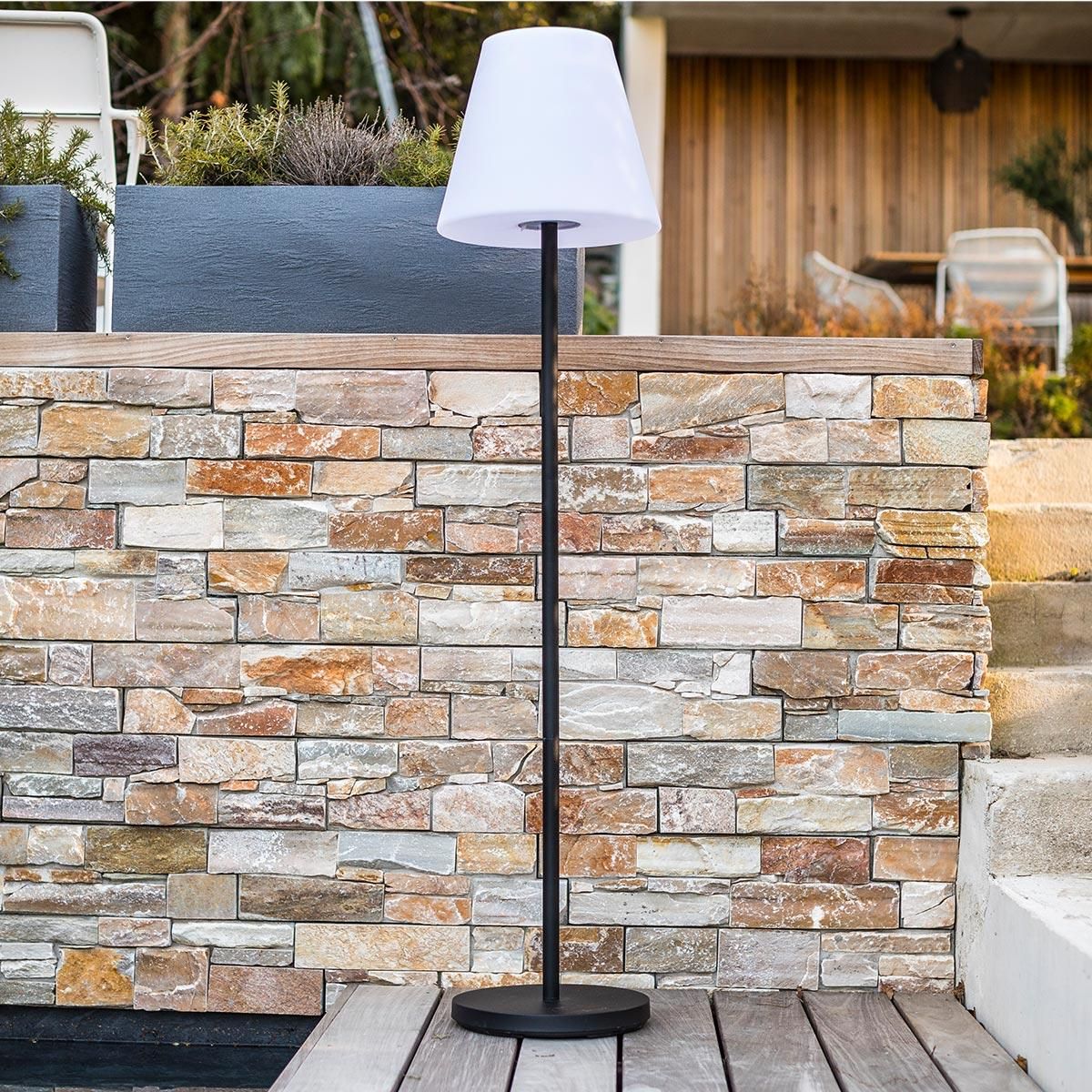 Lumisky Lampadaire lumineux solaire STANDY Blanc Acier H150cm