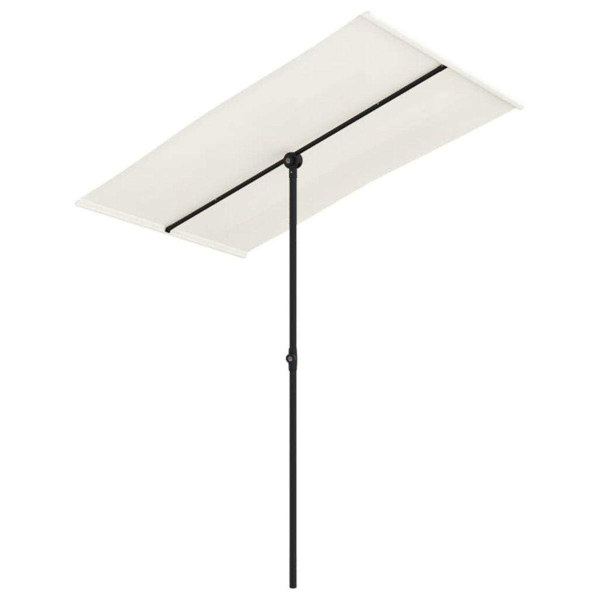 VIDAXL Parasol de jardin avec mat en aluminium 180x110 cm blanc sable