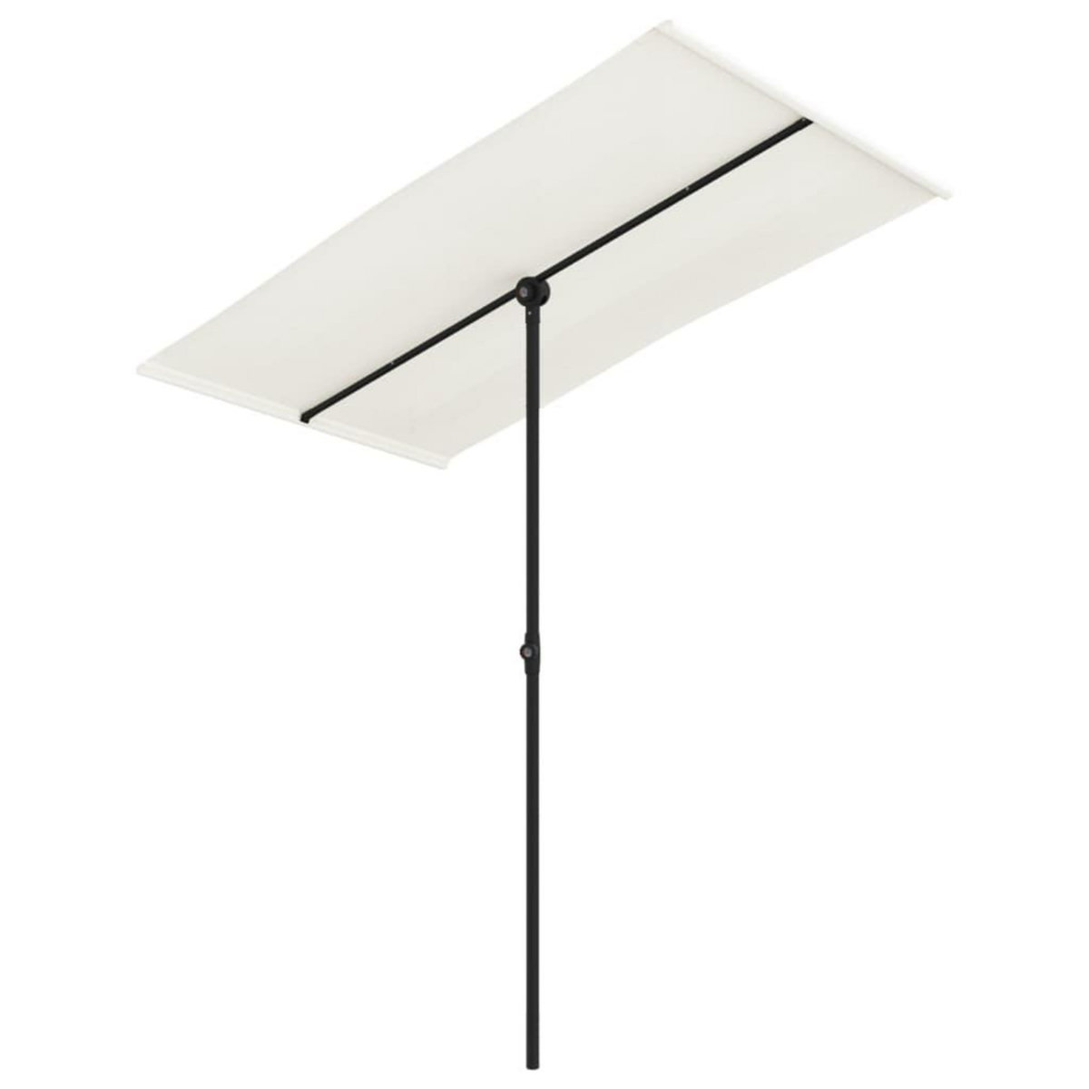 VIDAXL Parasol de jardin avec mat en aluminium 180x110 cm blanc sable