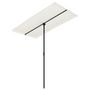 Voir la diapositive 2 : VIDAXL Parasol de jardin avec mat en aluminium 180x110 cm blanc sable
