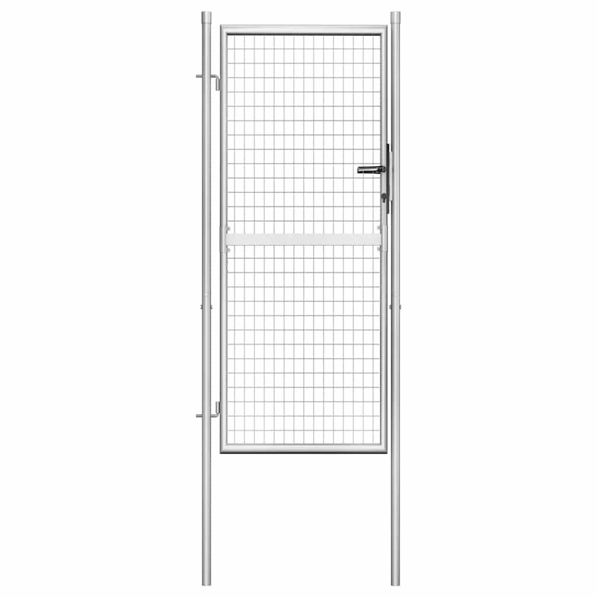 VIDAXL Portail de jardin en acier galvanise 100 x 175 cm argent