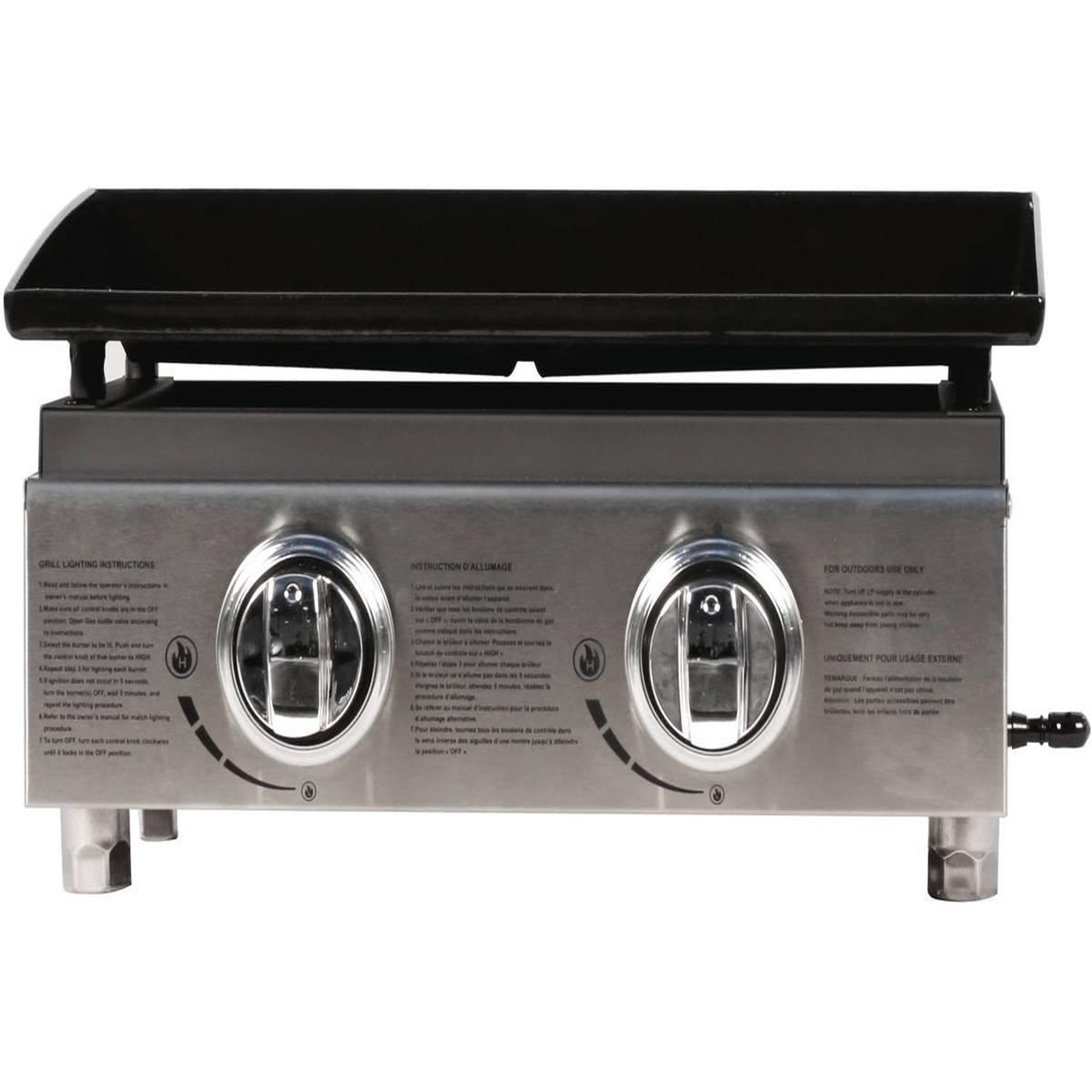 Voir la diapositive 2 : Habitat et Jardin Plancha  Presto 2  - 2 Brûleurs - 5 kW - Gris