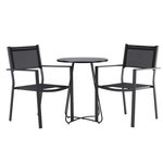 Paris Prix Ensemble Table de Jardin & 2 Chaises  Bacong & Copacabana  74cm Noir