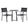 Voir la diapositive 1 : Paris Prix Ensemble Table de Jardin & 2 Chaises  Bacong & Copacabana  74cm Noir