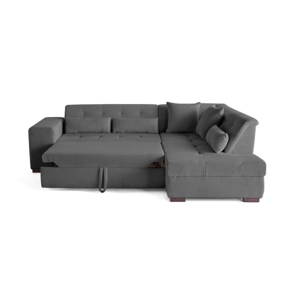 LISA DESIGN Vermont - canapé d'angle droit - 5 places - convertible - en velours côtelé