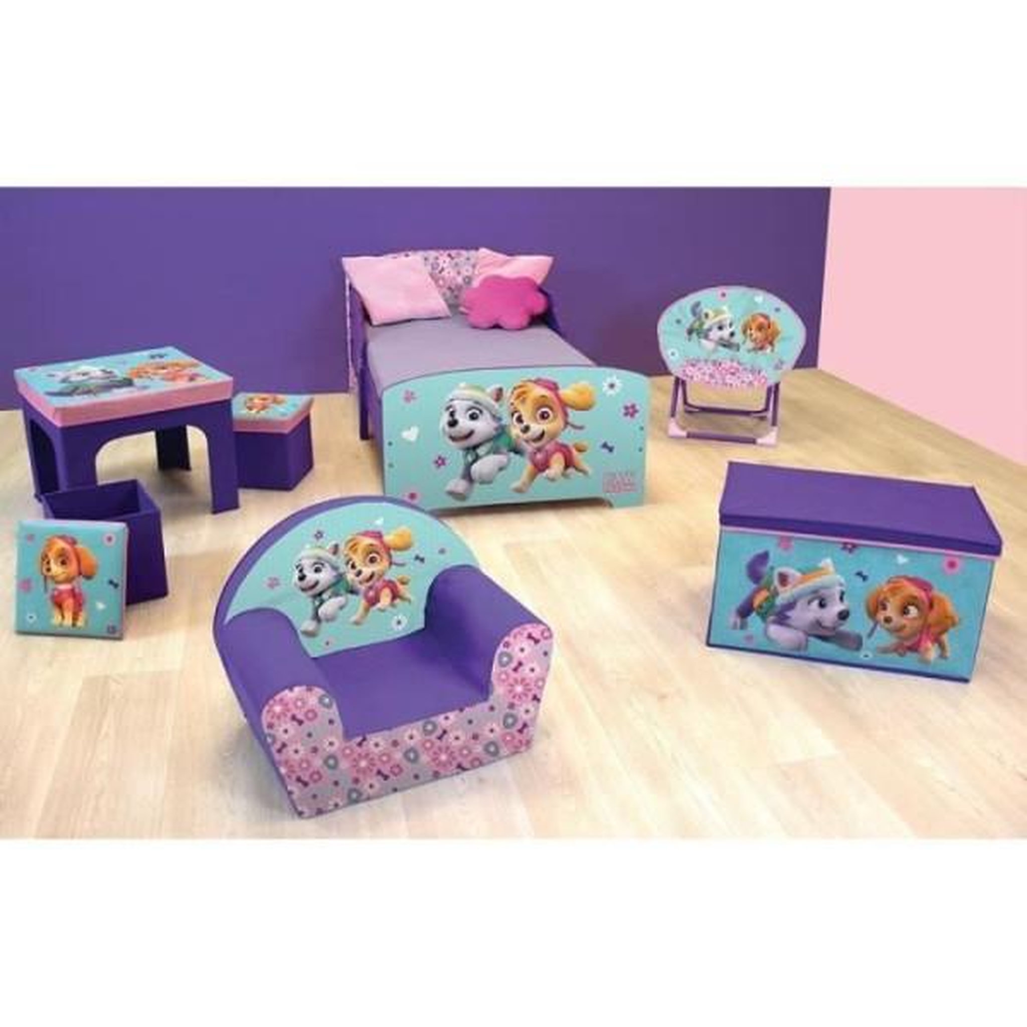 Voir la diapositive 2 : Fun House Fun House Pat Patrouille fille tabouret de rangement pour enfant