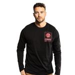 CAPSLAB T-shirt homme manches longues avec print Naruto Shippuden Itachi. Coloris disponibles : Noir