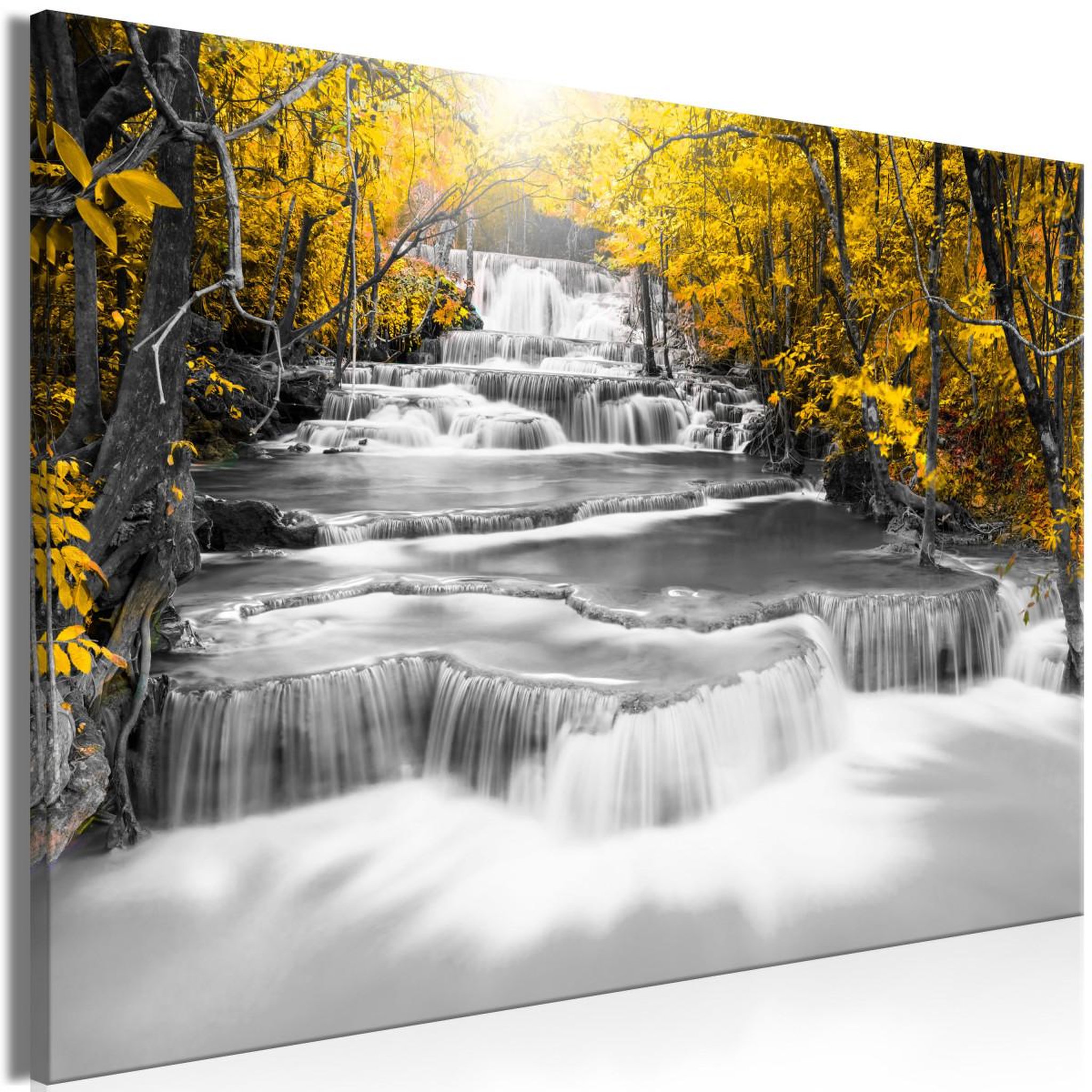 Voir la diapositive 1 : Paris Prix Tableau imprimé  cascade of thoughts wide yellow