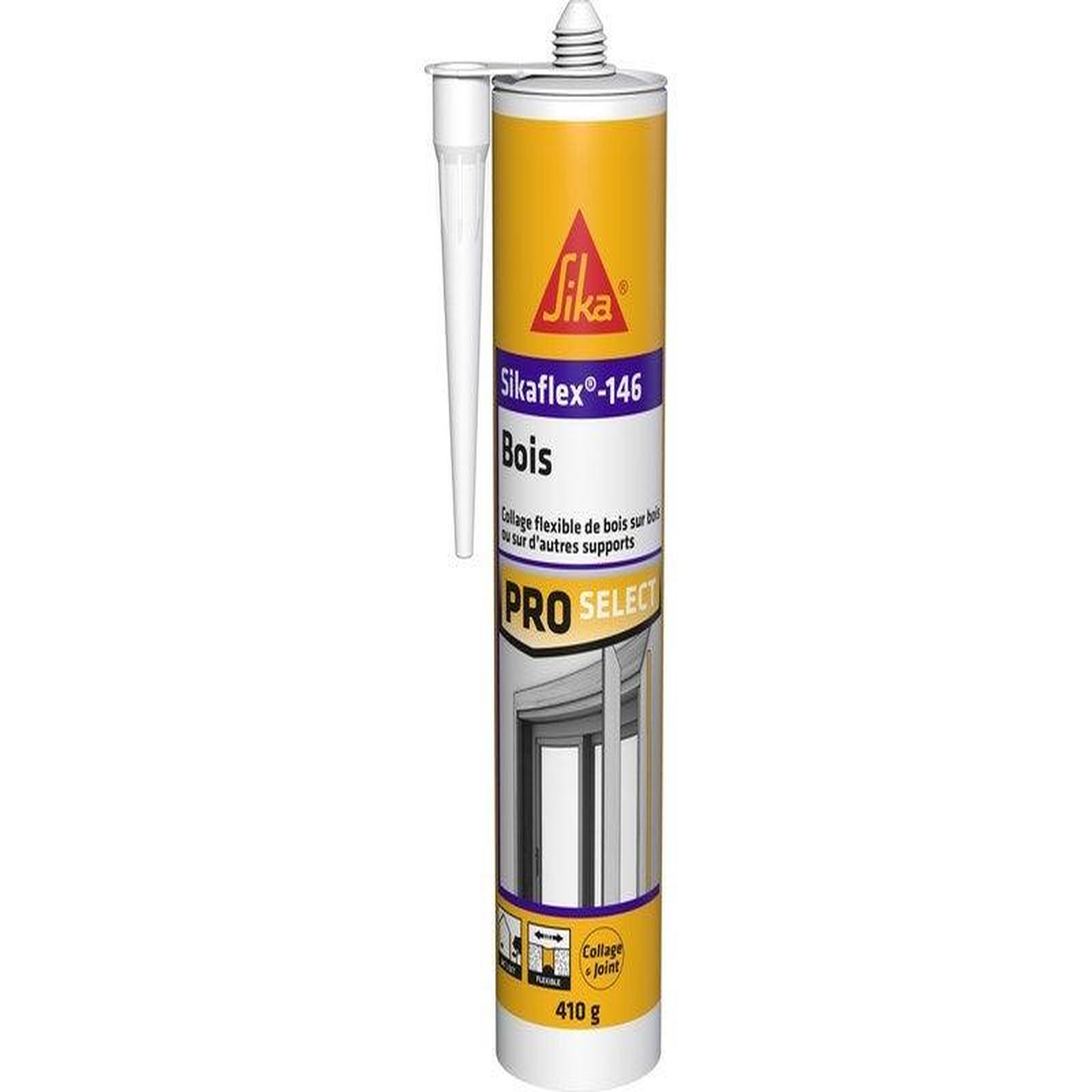 Sika Mastic colle bois Sikaflex - 146 SIKA marron, 410 g