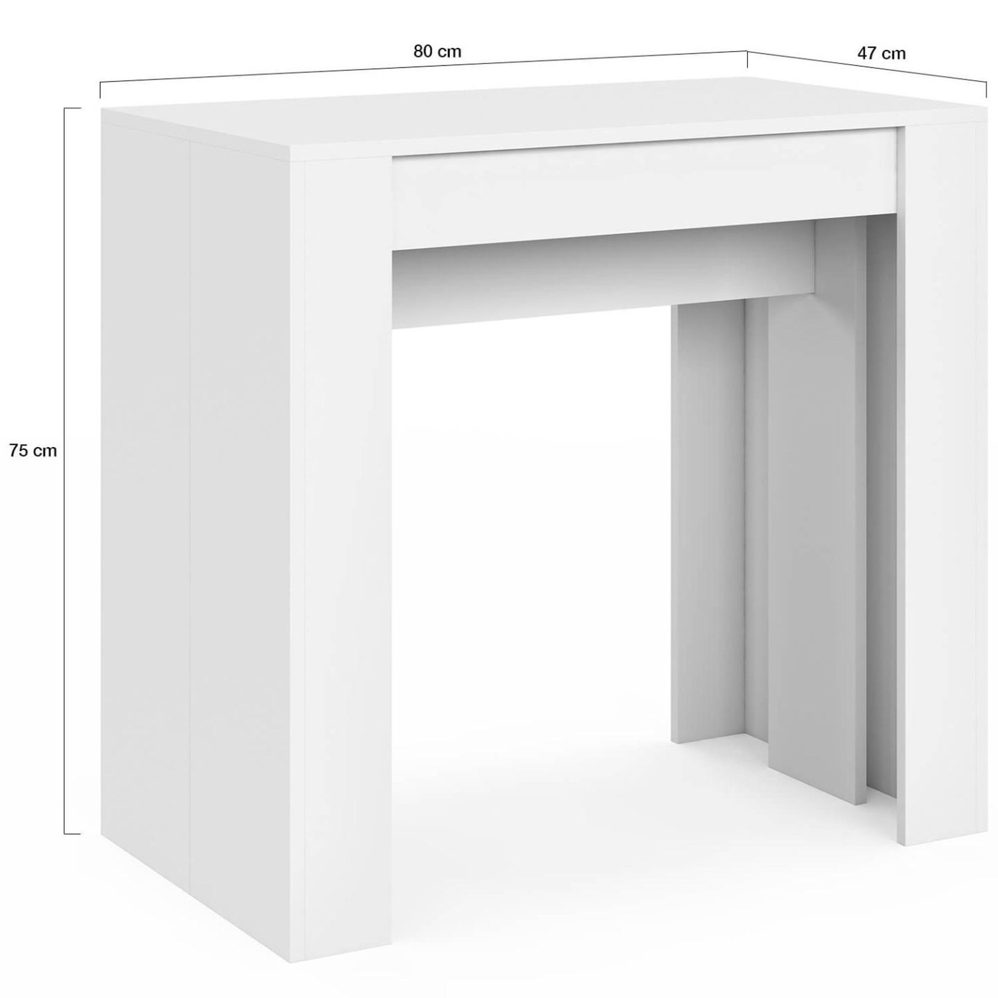 Voir la diapositive 6 : ID MARKET Table console extensible orlando 10 personnes 235 cm bois blanc