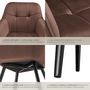 Voir la diapositive 5 : tectake Chaise de salle à manger rembourrée et en velours matelassé brun-noir Lot de 2