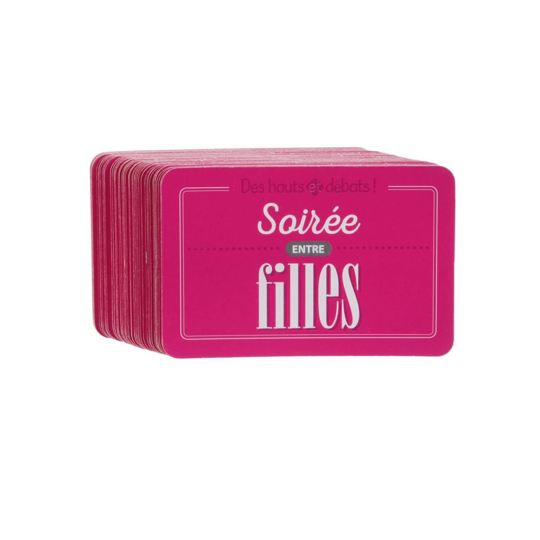 Voir la diapositive 2 : MISTER GADGET Jeu de 54 cartes débat  soirée filles  8cm rose