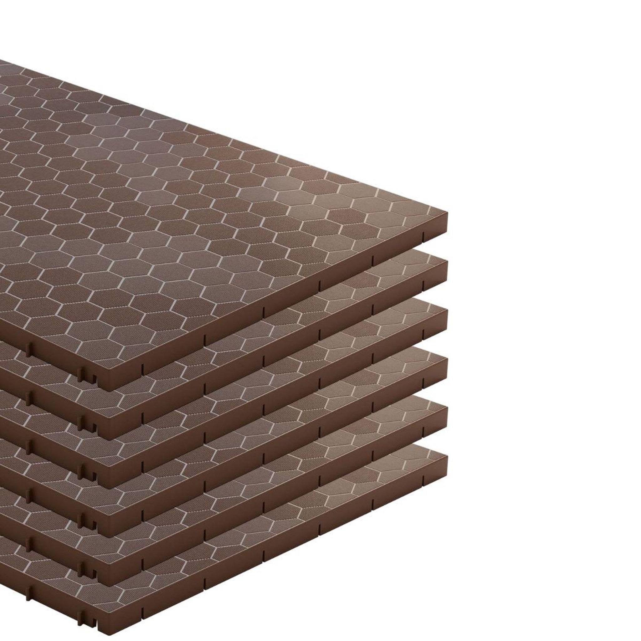 Voir la diapositive 2 : INTEC Lot de 6 dalles de sol clipsables marron taupe 116x76x3cm polypropylène revêtement de sol modulable 4.61m2 intec