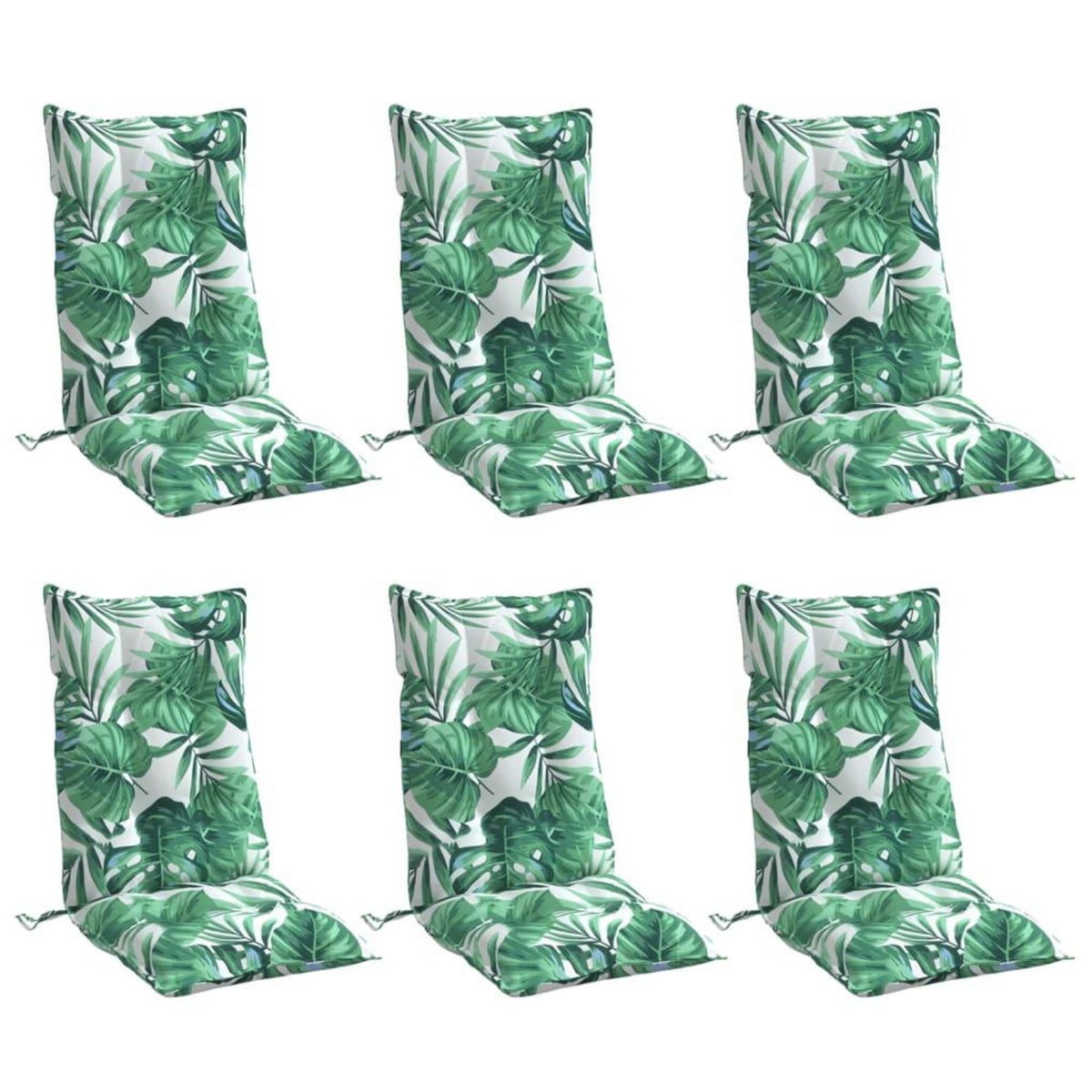 VIDAXL Coussins de chaise a dossier haut lot de 6 modele de feuille
