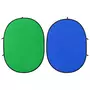 VIDAXL Ecran de fond de studio ovale 2 en 1 Vert et bleu 200x150 cm