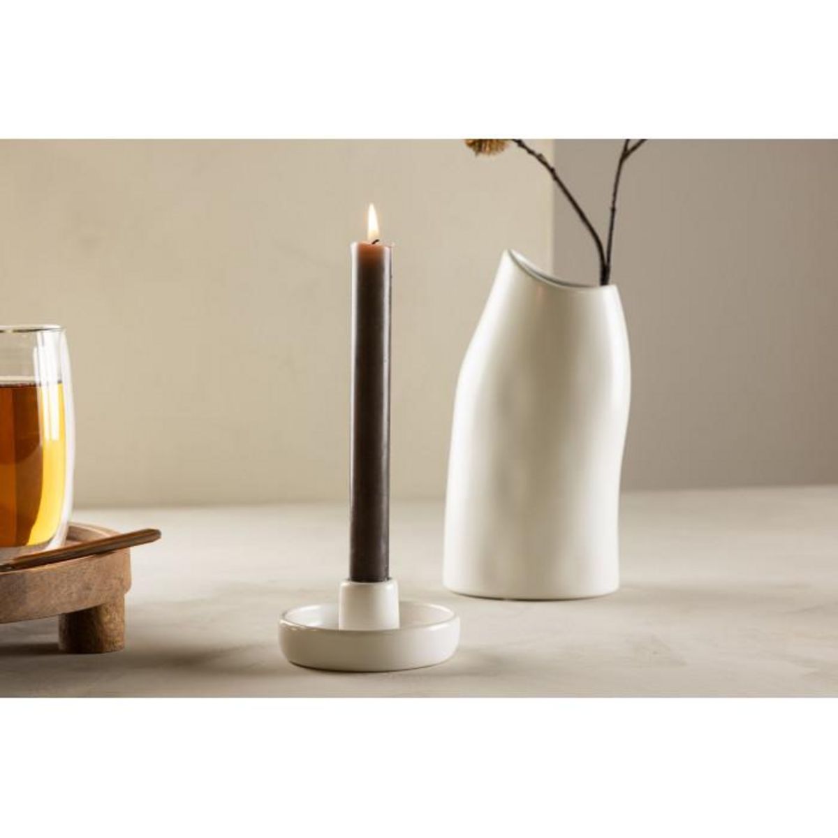 Paris Prix Bougeoir en Céramique  Otis  11cm Blanc