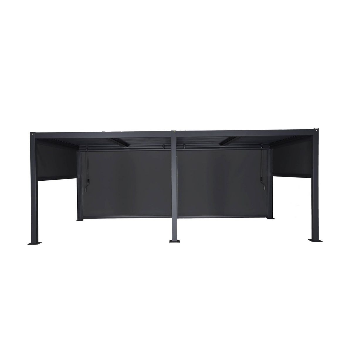 SWEEEK Pergola bioclimatique aluminium et acier 3x6m lames orientables + 4 stores 3m PALACE anthracite