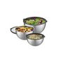 Voir la diapositive 3 : GEFU Lot de 3 saladiers 1l/2,5l/4,5l avec couvercle hermétique inox - 89430