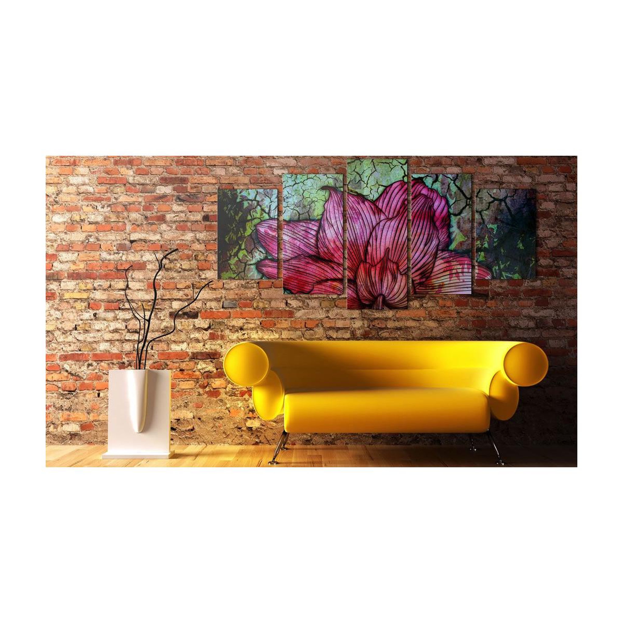Voir la diapositive 2 : Paris Prix Tableau imprimé  vitrail fleuri