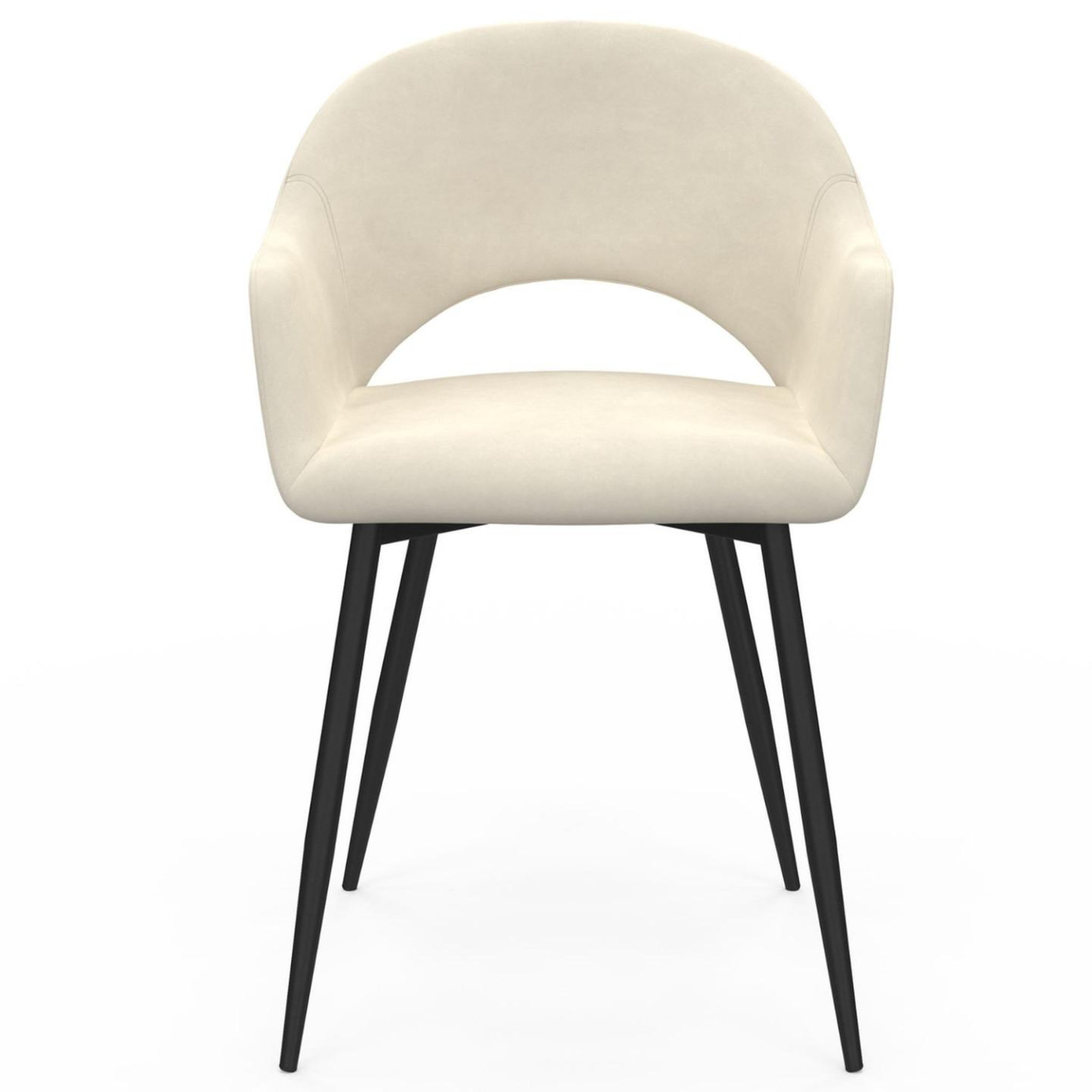 Voir la diapositive 3 : ID MARKET Lot de 2 chaises de salle à manger, fauteuils de table clara en velours crème
