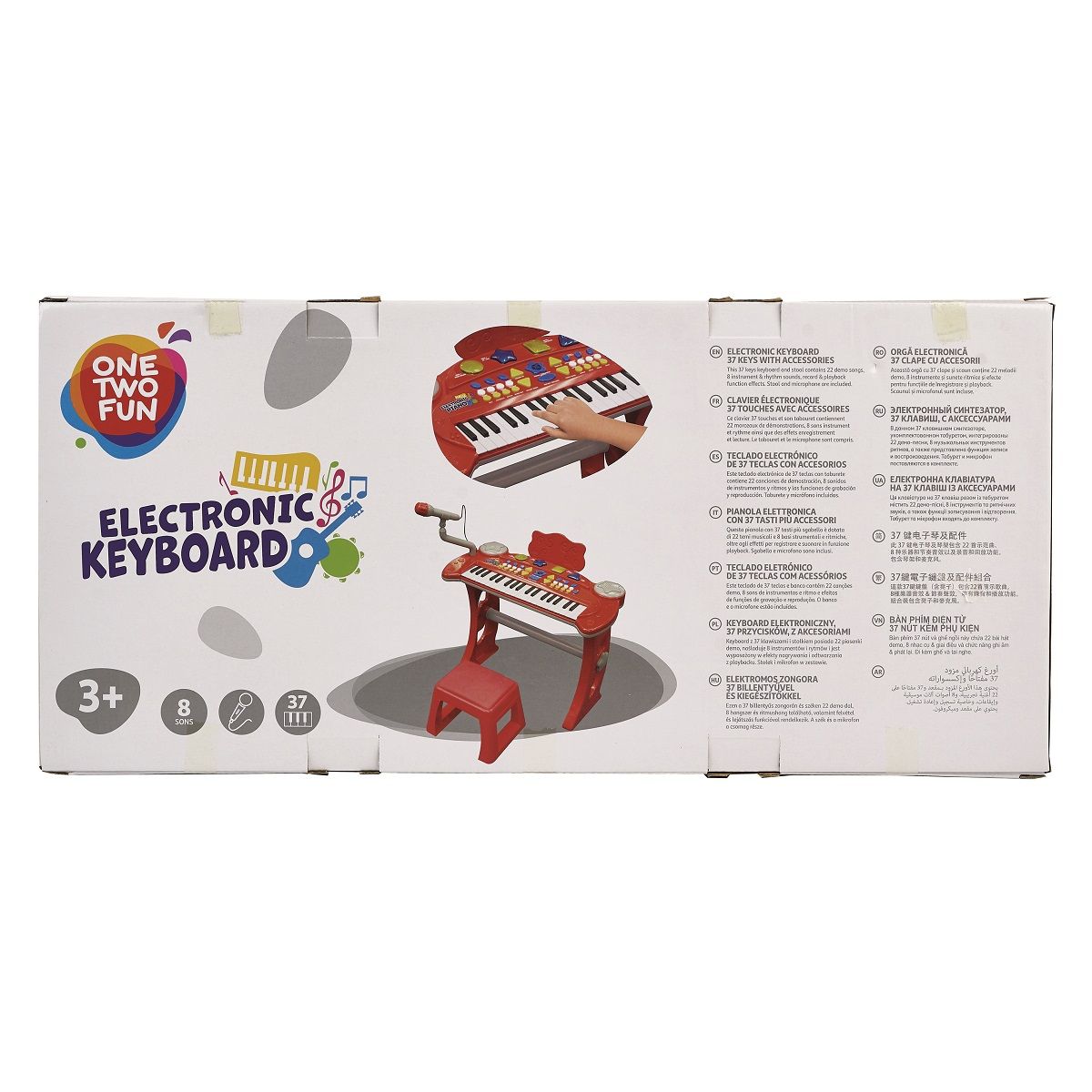 One Two Fun Clavier + tabouret + micro rouge 
