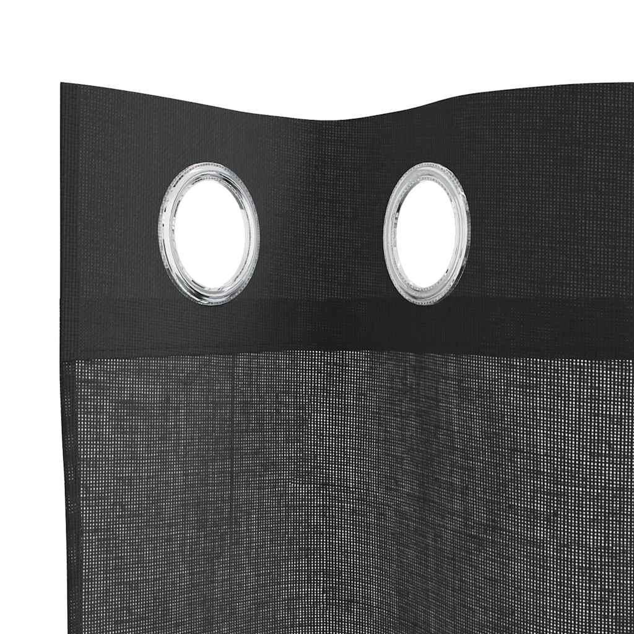 Voir la diapositive 5 : VIDAXL Rideaux en voile avec œillets 2 pcs noir 140x300 cm