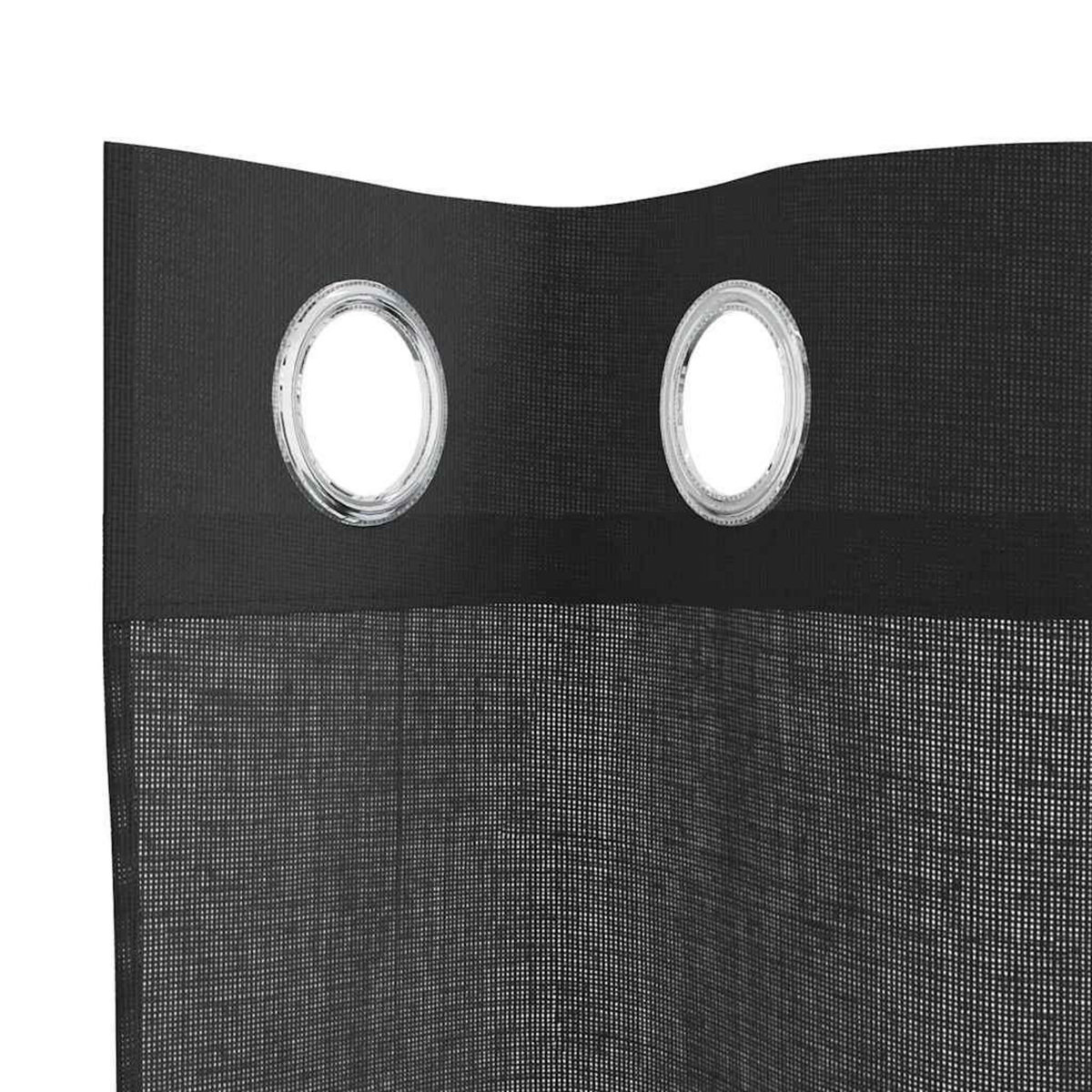 VIDAXL Rideaux en voile avec œillets 2 pcs noir 140x300 cm