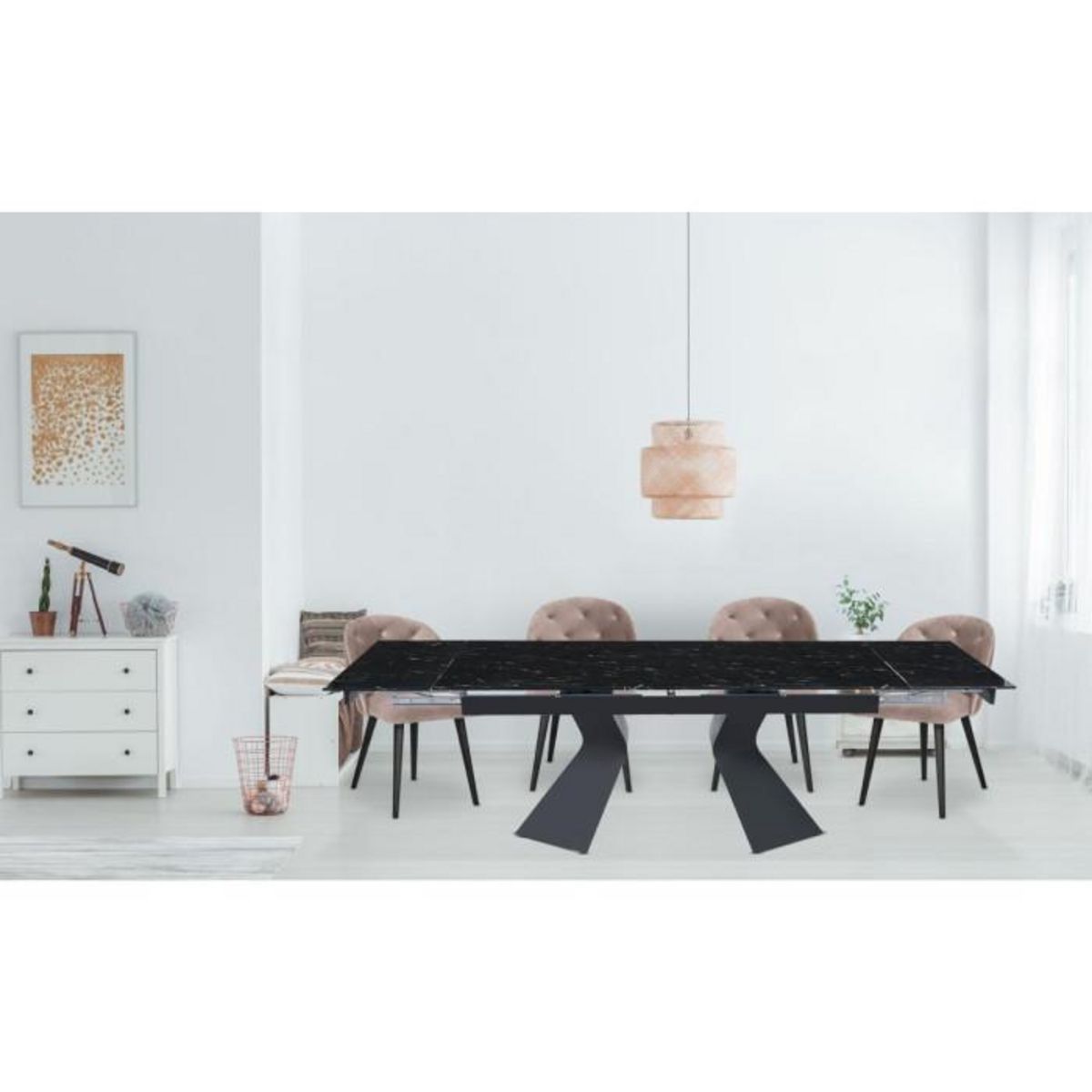 Paris Prix Table à Manger Extensible  Sara  180-260cm Noir